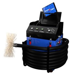 Aspicam AGM TEC avec brosse rotative, flexible et groupe d'aspiration pour nettoyage de gaine de ventilation